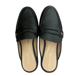Cole Haan Grand 360 Lux Pinch Black Leather Penny Loafer Mules